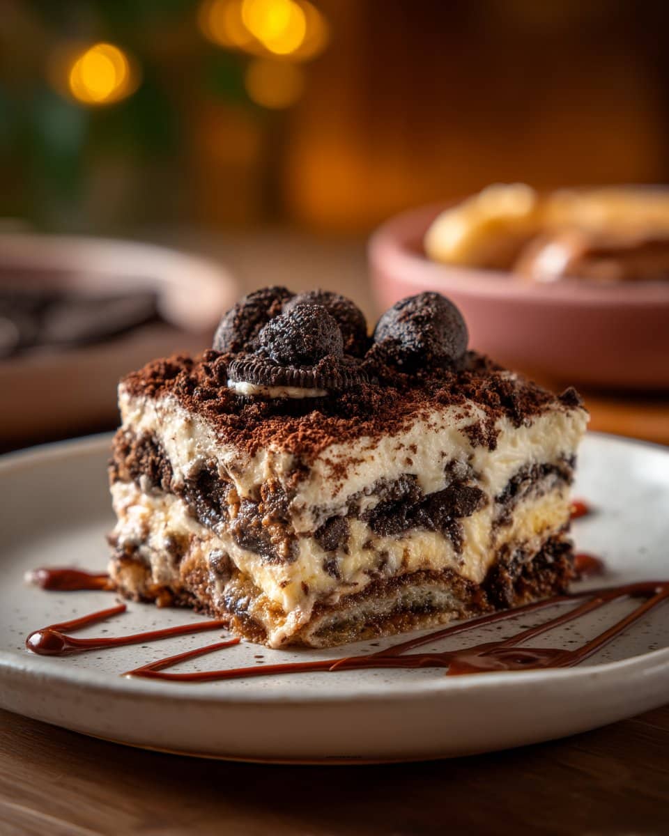 No-Bake Christmas Oreo Lasagna