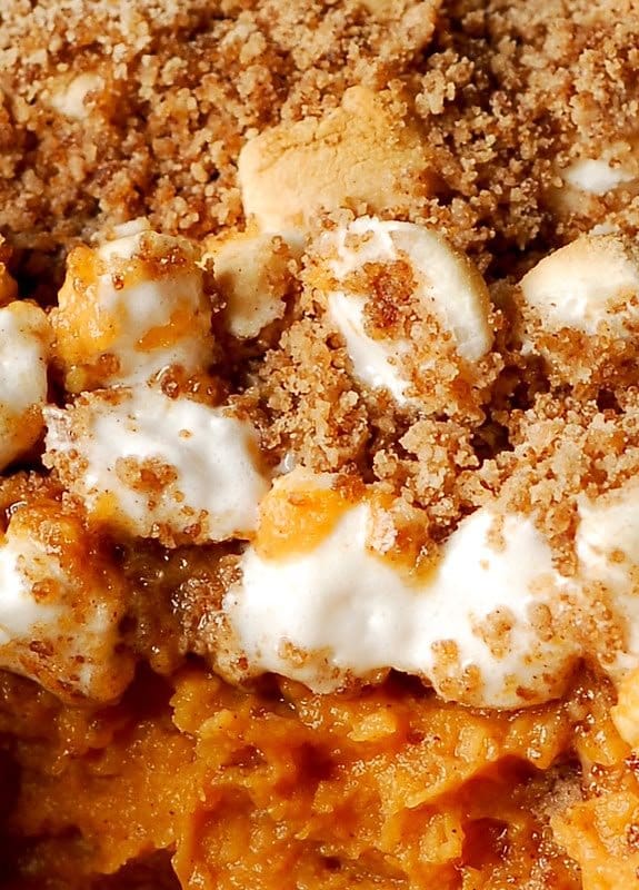 Sweet Potato Casserole with Marshmallows and Cinnamon Streusel
