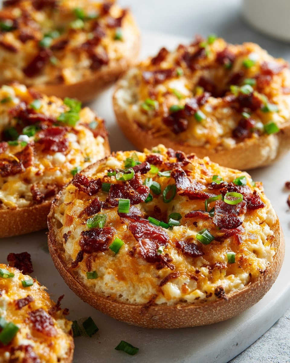 Creamy Bacon Cheddar Bagels