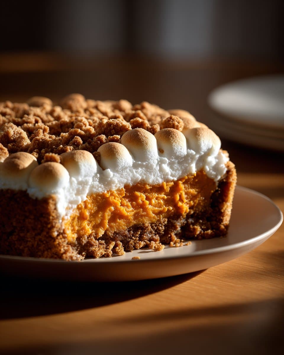 Sweet Potato Casserole with Marshmallows and Cinnamon Streusel