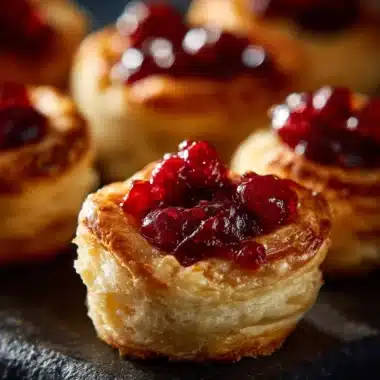 Baked Cranberry Brie Bites on a platter, perfect appetizer for parties.