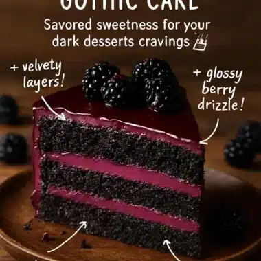 Gothic Blackberry Velvet Cake with rich frosting and dark elegance