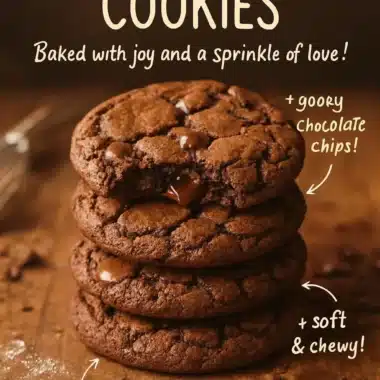 Delicious brownie cookies stacked on a plate, showcasing their rich chocolate texture.