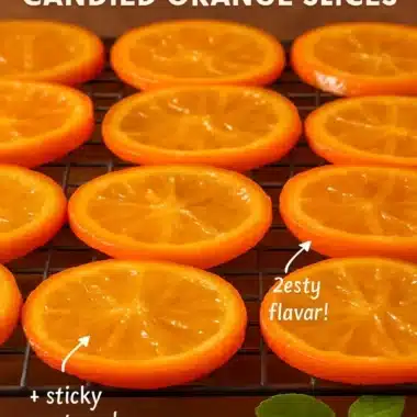 Delicious candied orange slices ready for snacking or dessert decoration