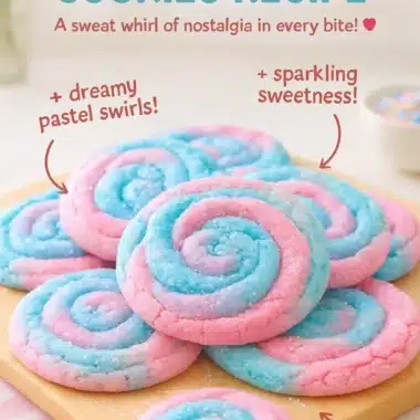 Delicious Cotton Candy Cookies topped with colorful sprinkles