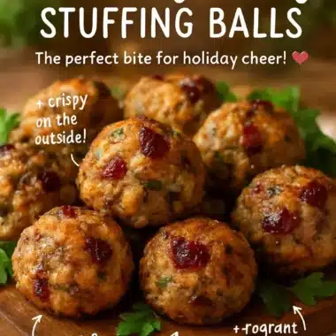 Cranberry turkey stuffing balls ready for holiday serving