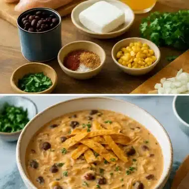 Crockpot White Chicken Chili with Cream Cheese served in a bowl