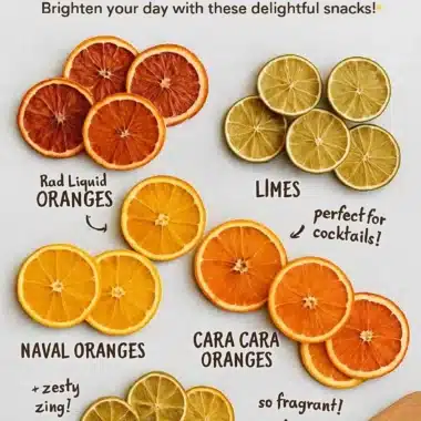 Colorful dried citrus slices for culinary use and snacking