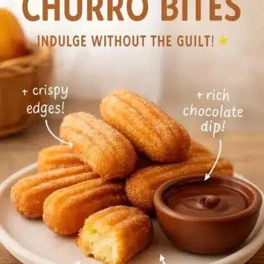 Healthy baked churro bites topped with cinnamon sugar on a white plate.