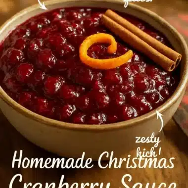 Homemade Christmas cranberry sauce in a festive bowl