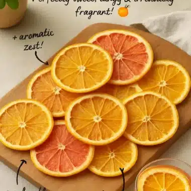 Oven-dried orange slices for snacks and decor