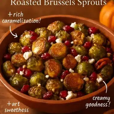 Maple Balsamic Roasted Brussels Sprouts served in a bowl