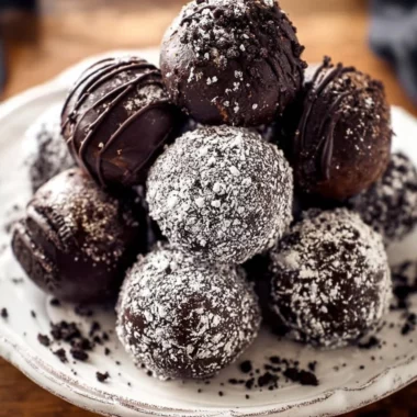 Delicious no-bake OREO cookie balls on a platter ready to be served.