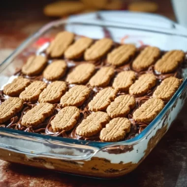 Delicious no-bake peanut butter chocolate lasagna dessert