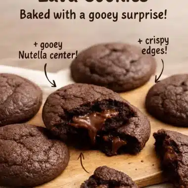 Decadent Nutella chocolate lava cookies ready to be enjoyed.