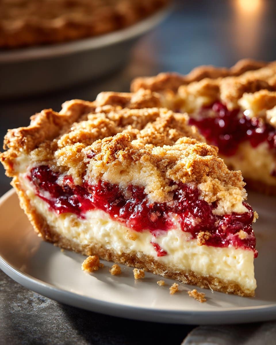 Cranberry Cream Cheese Crumb Pie