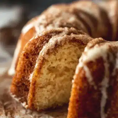 Delicious Snickerdoodle Bundt Cake topped with cinnamon sugar