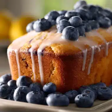 Sourdough Blueberry Lemon Quick Bread with fresh berries and lemon zest