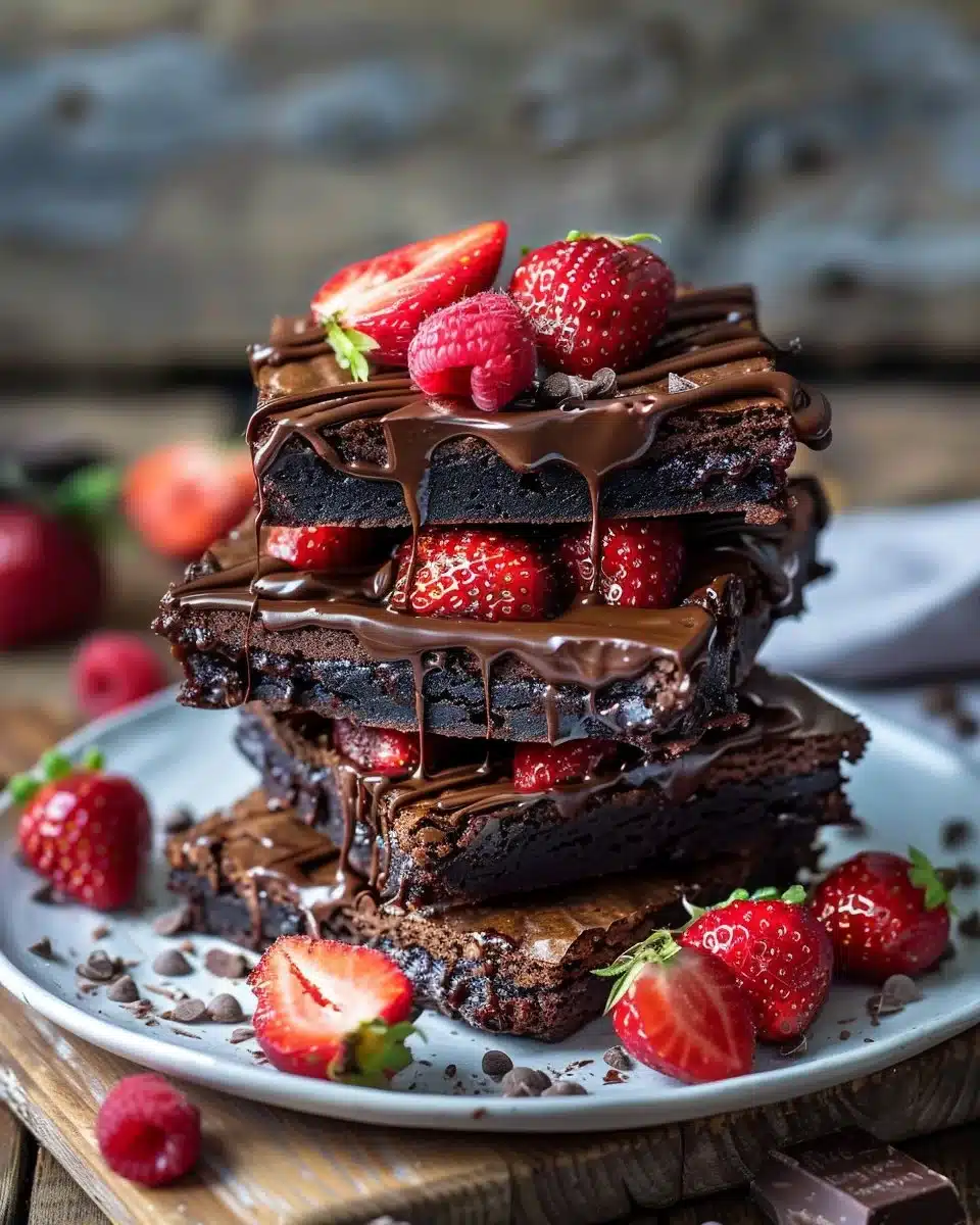 Chocolate Covered Strawberry Brownies