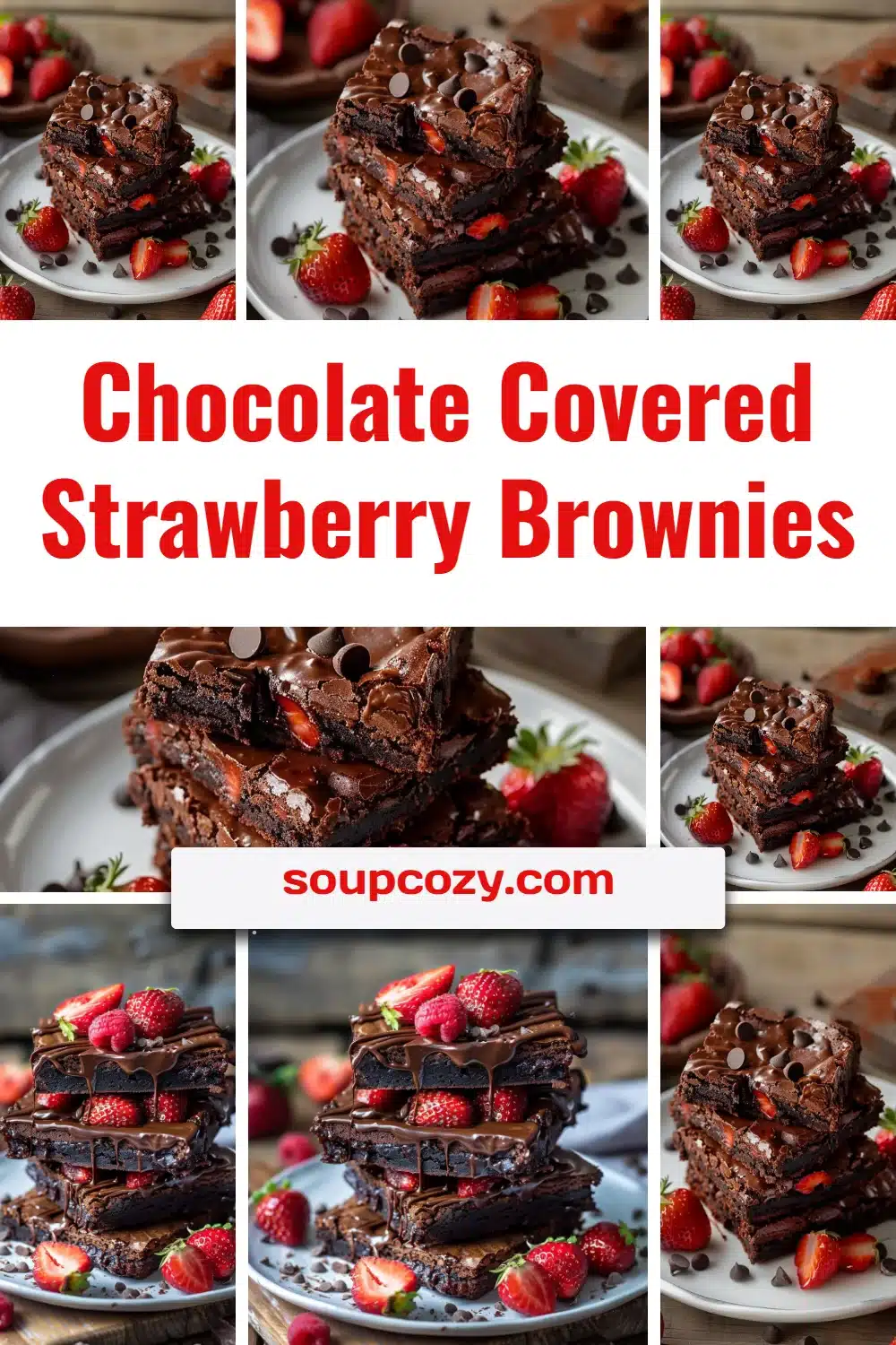 Chocolate Covered Strawberry Brownies