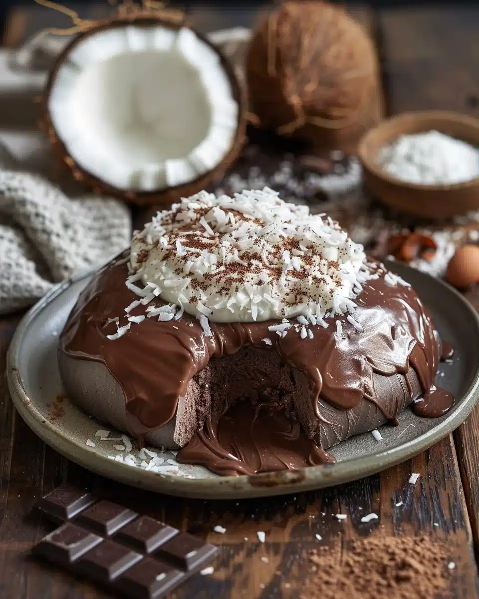 Coconut Dome with Chocolate Spread