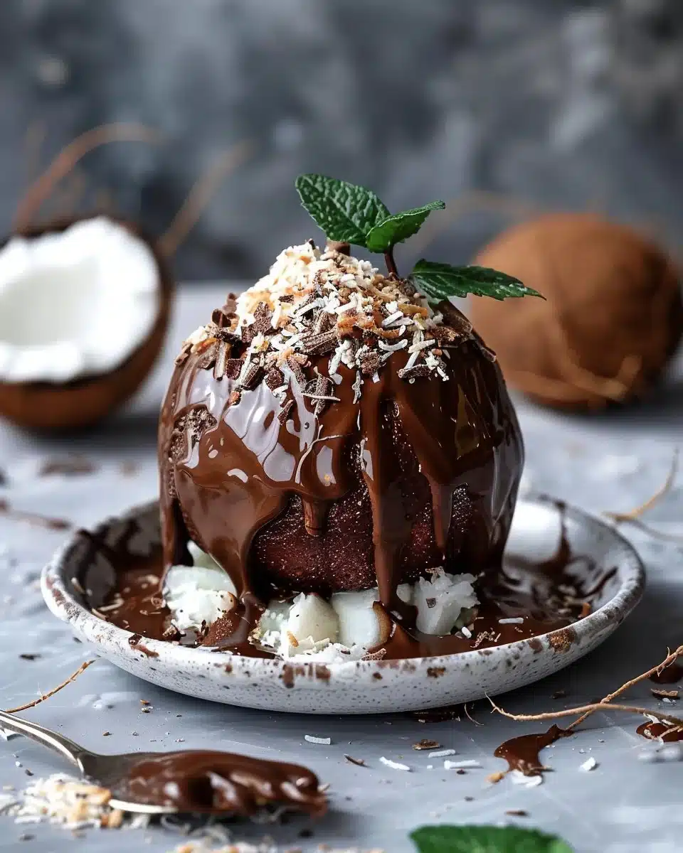 Coconut Dome with Chocolate Spread