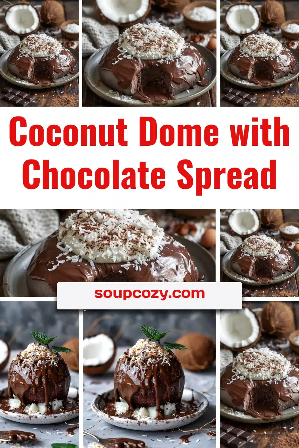 Coconut Dome with Chocolate Spread