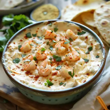Delicious Crab Shrimp Queso served as a party snack