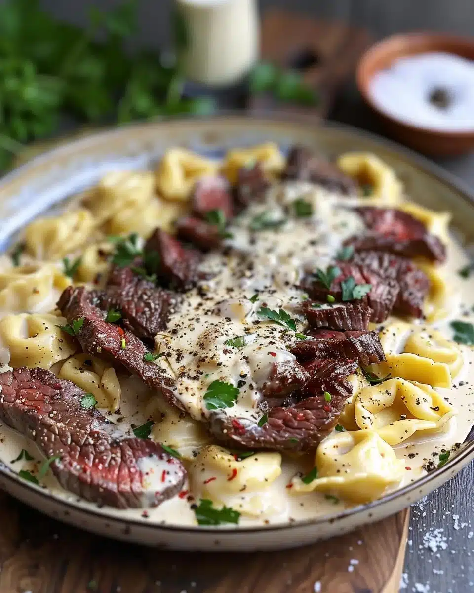 Cracked Garlic Steak Tortellini in Creamhouse Sauce Bliss