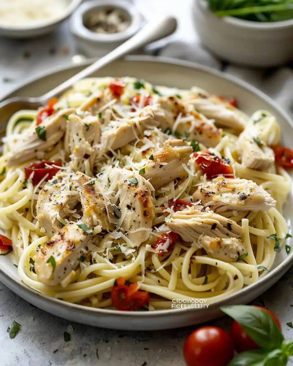 Healthy Garlic Parmesan Chicken Pasta