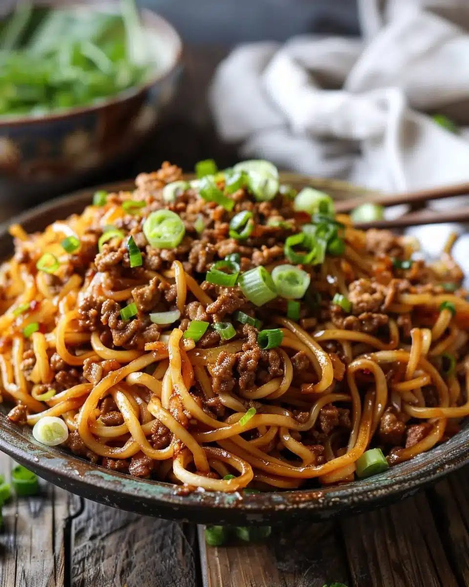 Mongolian Ground Beef Noodles