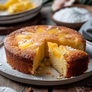 Delicious pineapple cake with tropical flavors and creamy frosting