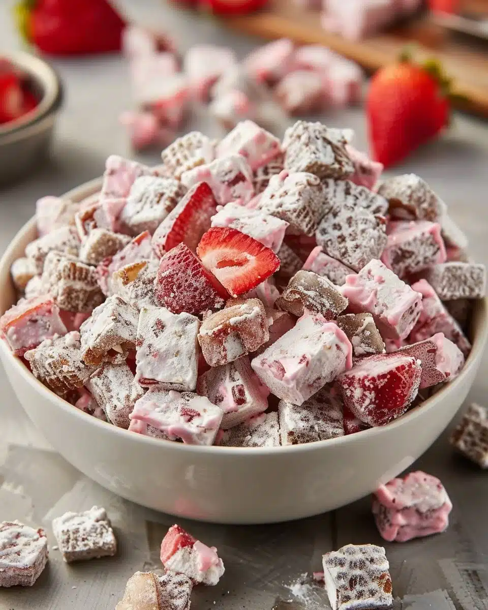 Quick Strawberry Shortcake Puppy Chow