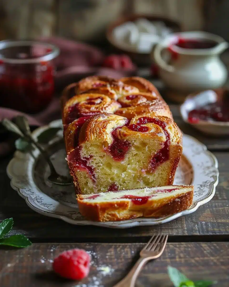 Raspberry Swirl Brioche Loaf