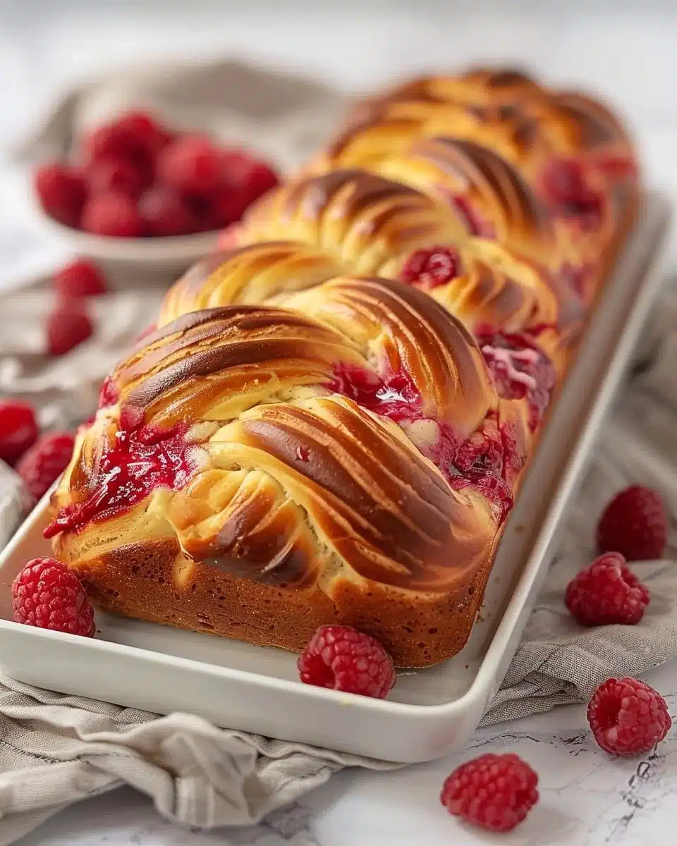 Raspberry Swirl Brioche Loaf