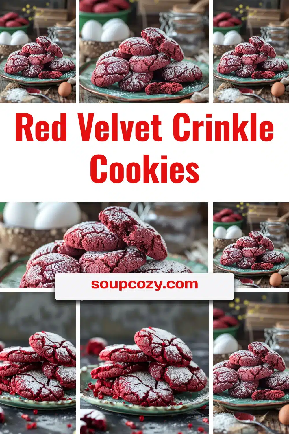 Red Velvet Crinkle Cookies