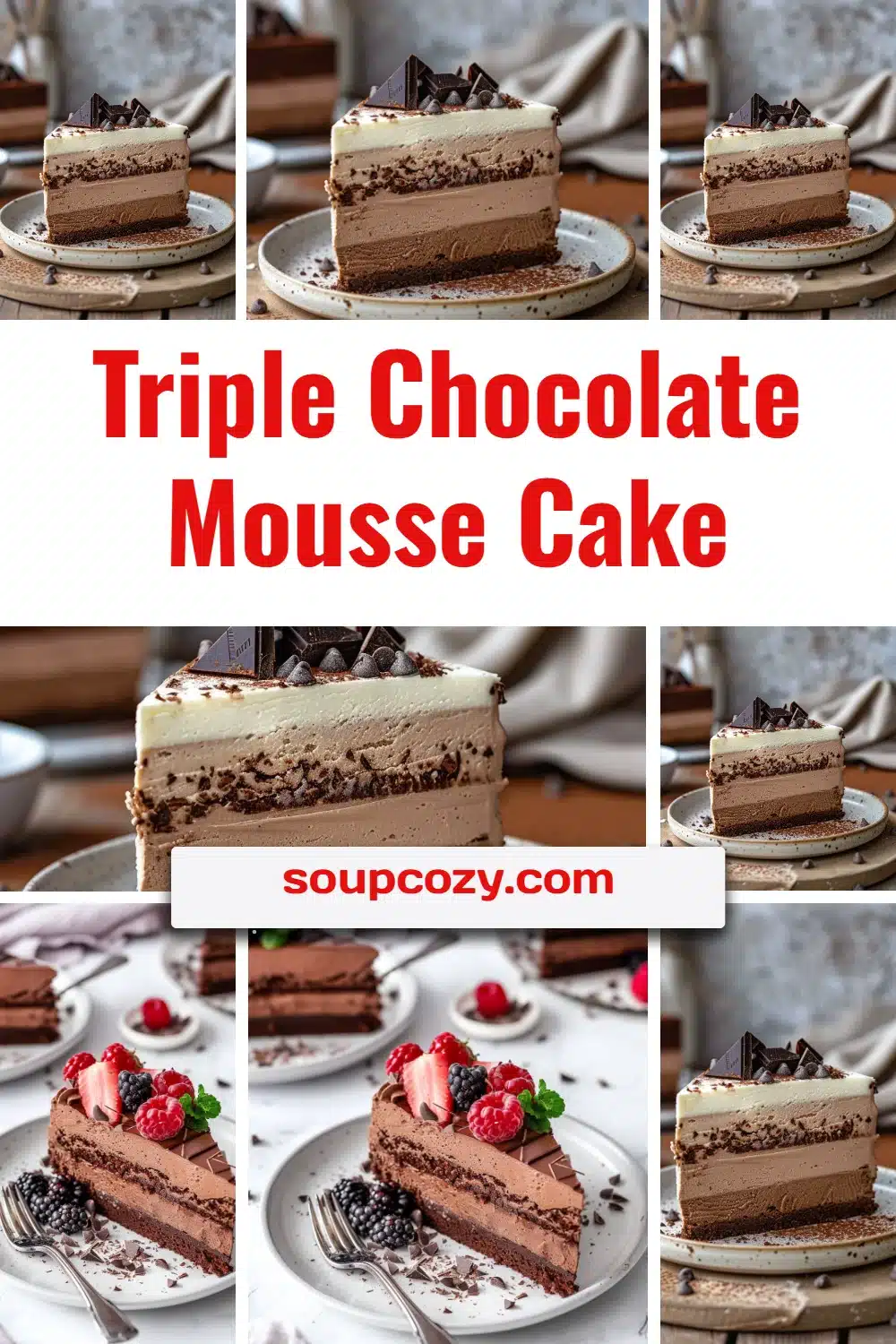 Triple Chocolate Mousse Cake