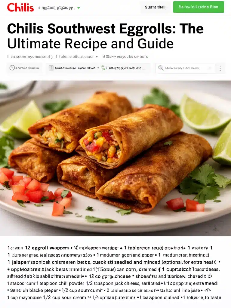 Chilis Southwest Eggrolls: The Ultimate Recipe and Guide