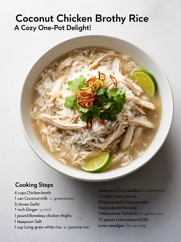 Coconut Chicken Brothy Rice: A Cozy One-Pot Delight!
