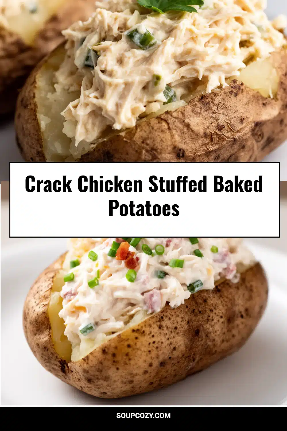 Crack Chicken Stuffed Baked Potatoes