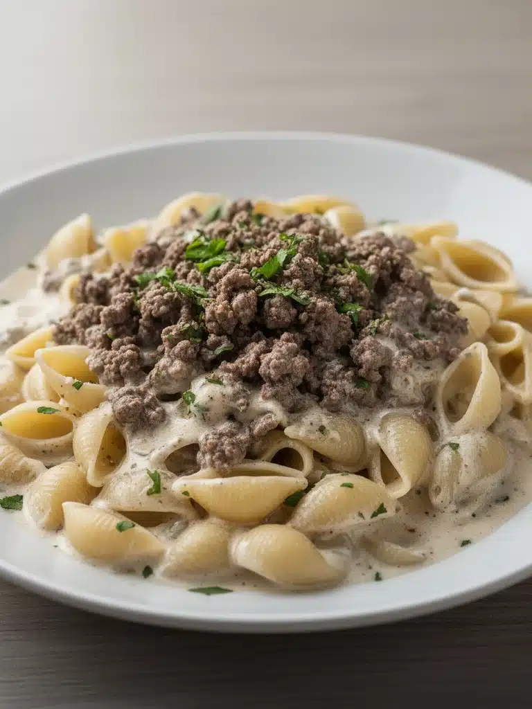 Creamy Beef and Shells
