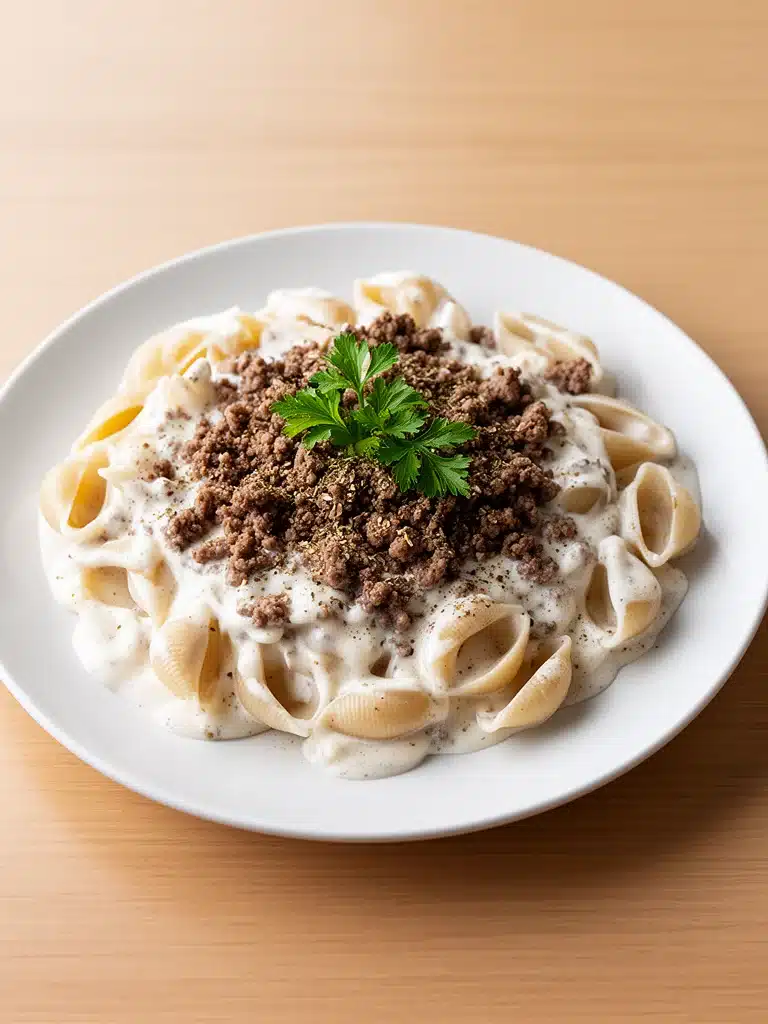 Creamy Beef and Shells