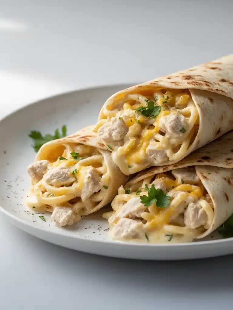 Creamy Cheesy Chicken Alfredo Wraps Delight