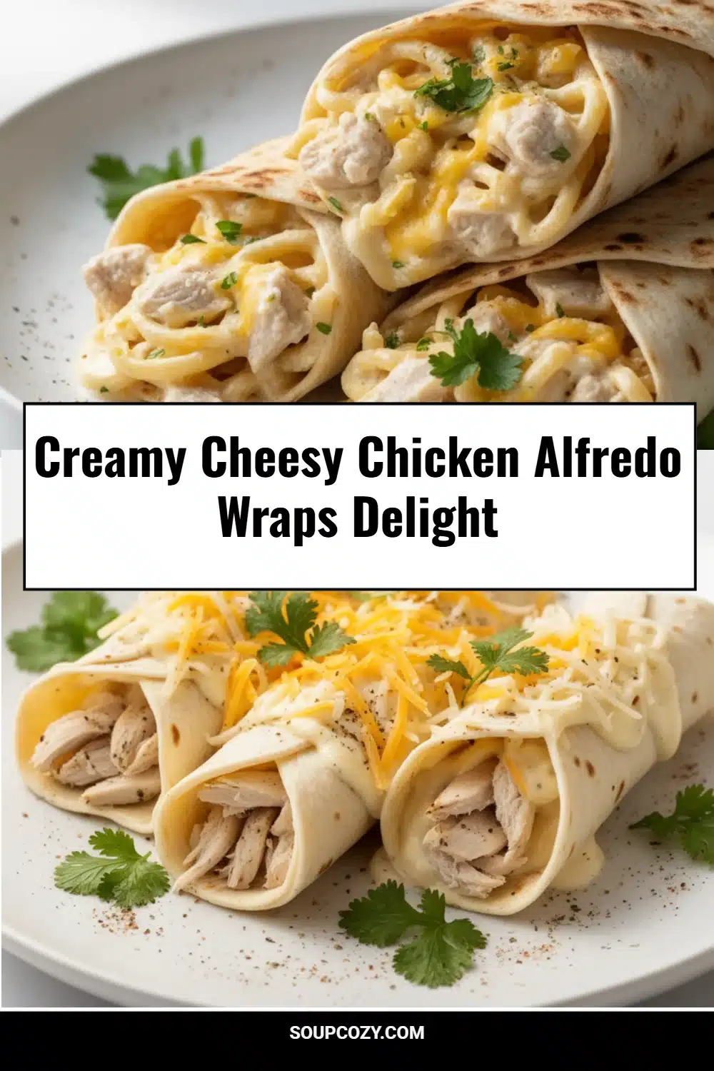 Creamy Cheesy Chicken Alfredo Wraps Delight