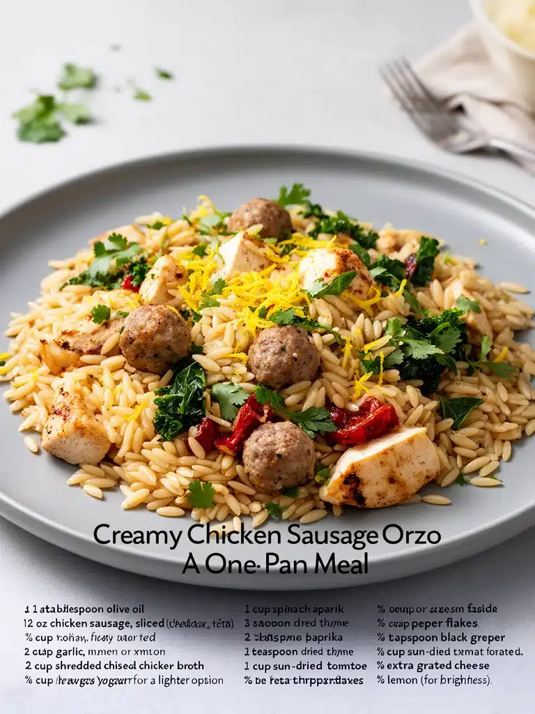 Creamy Chicken Sausage Orzo: A One-Pan Meal