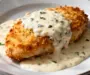 Crispy Parmesan Chicken with Garlic Cream Sauce
