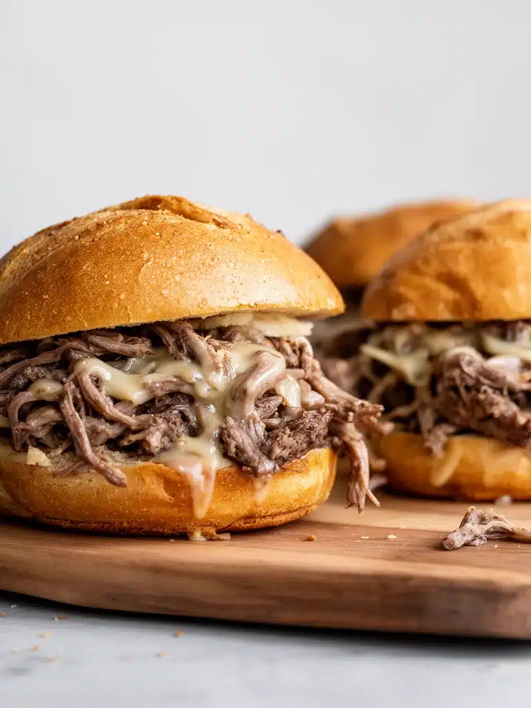 Crockpot French Dip Sandwiches