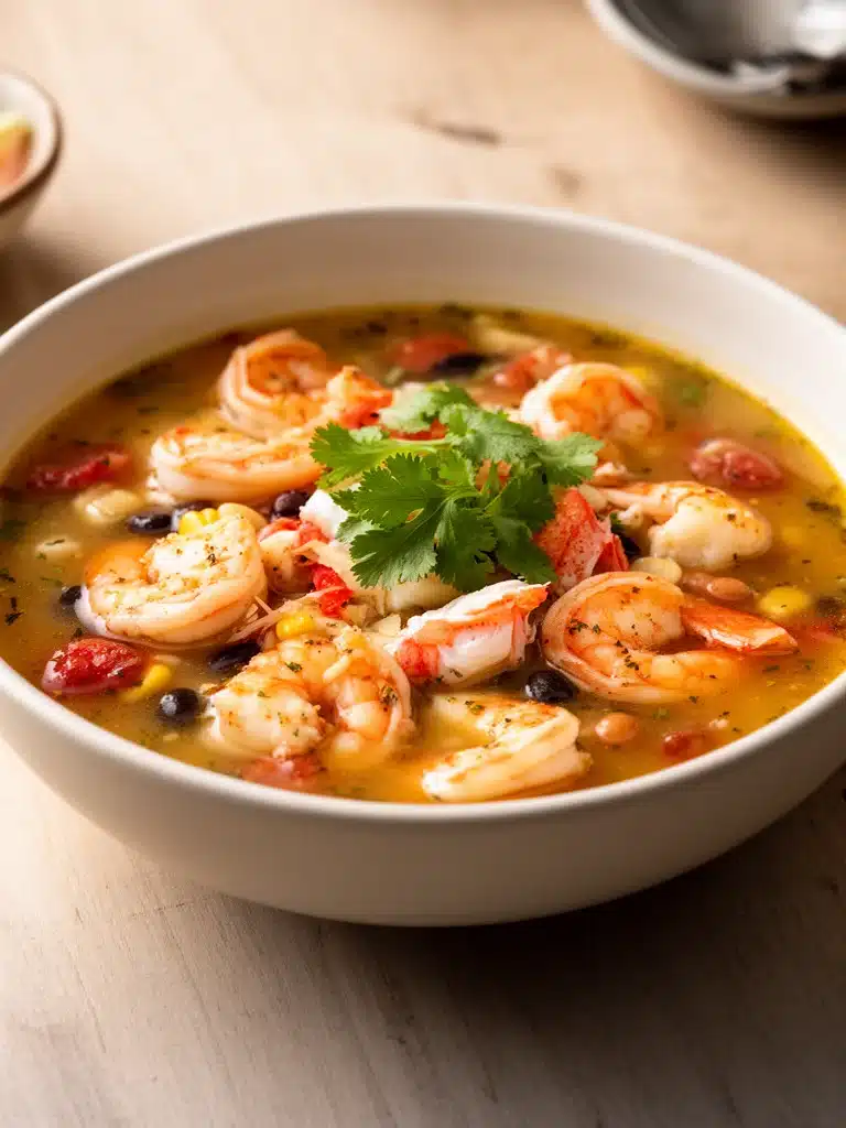 Easy Creamy Seafood and Shrimp Chili
