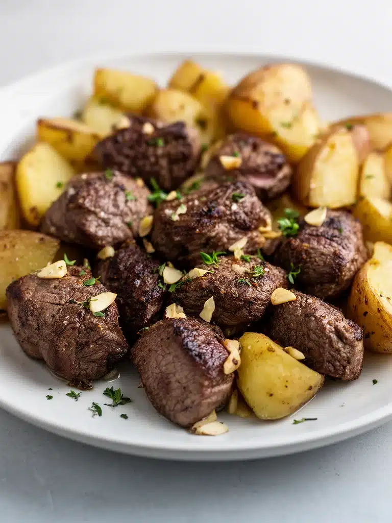 Garlic Steak Bites and Potatoes