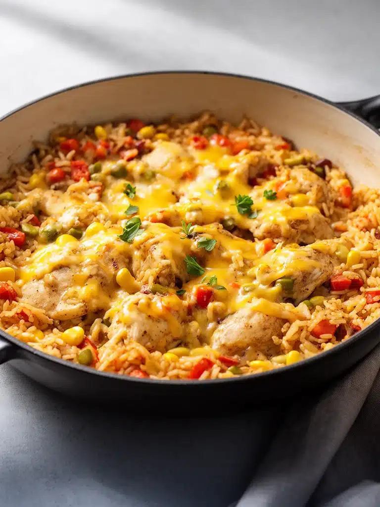 One-Pot Cheesy Southwest Chicken & Rice: Creamy Bliss!